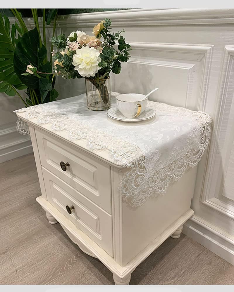 1 Pack Elegant Lace Doilies Tablecloth for Bedroom Nightstands