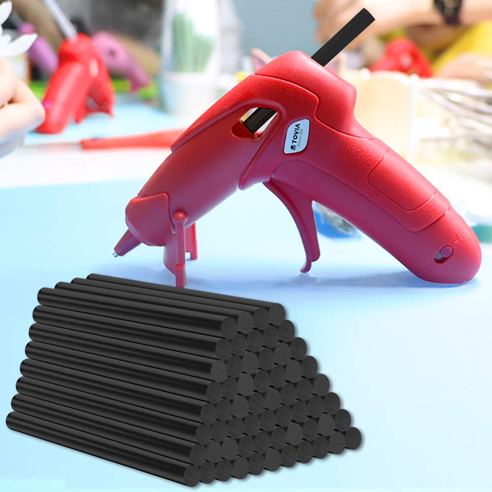 T TOVIA : Black Hot Glue Sticks 4" x.27" (120Bulk Pack) - Ultra Bond Hot Melt Adhesive Mini Glue Gun Sticks For All Temperature Glue Guns