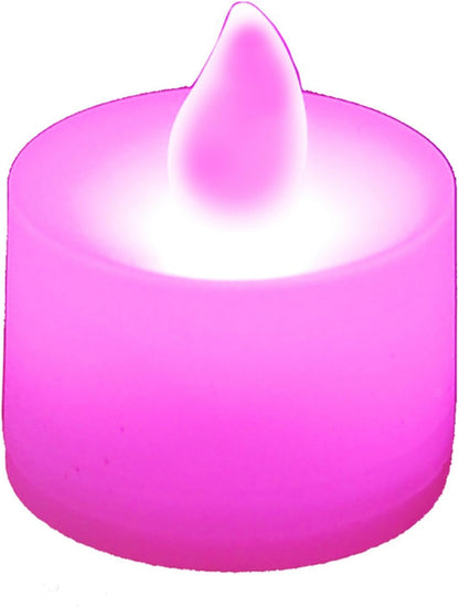 LumaBase Battery Operated Tea Light Candles, Green, Set of 12