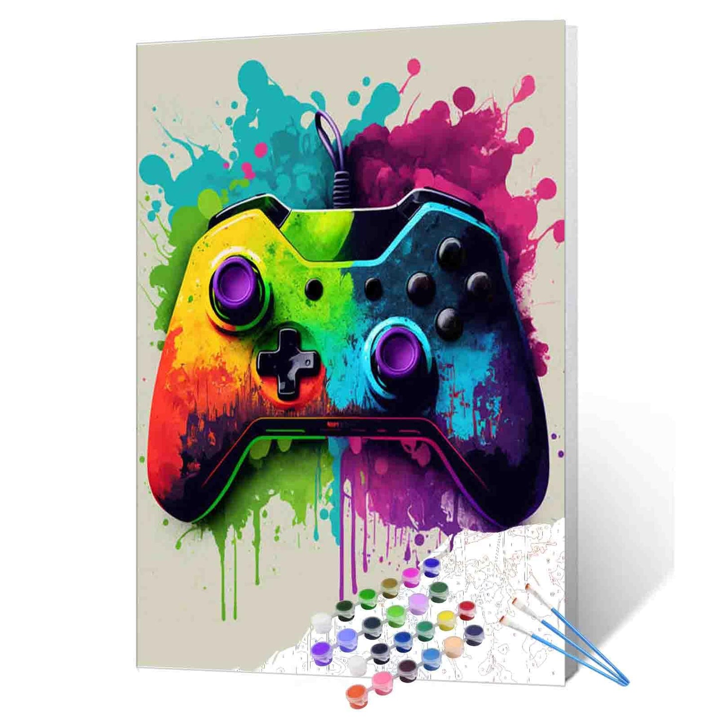 Aihonmin Paint by Number Kits 16 x 20inch Canvas DIY Oil Painting for Kids, Students, Adults Beginner with Brushes & Acrylic Pigment - Colorful Video Game(Without Frame)-Best Gamer Gifts