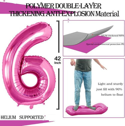 GOER Jumbo 26 Inch Foil Balloons - Hot Pink 26th Birthday Party Decorations | Helium-Ready