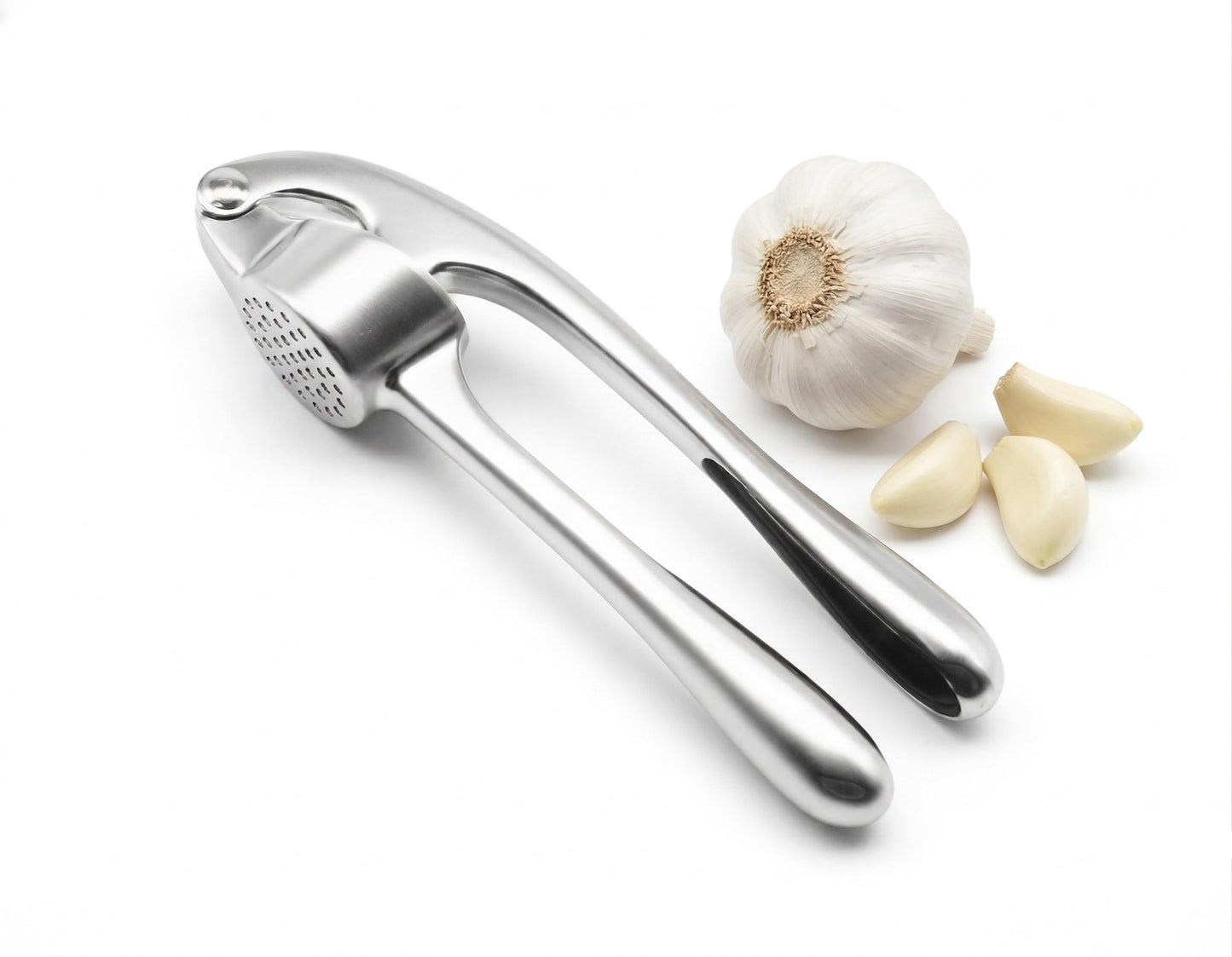 Heavy Duty Zinc Alloy Garlic Press & Mincer - Professional Rust-Proof Crusher for Garlic, Ginger and Nuts - Ergonomic Easy Squeeze Kitchen Gadget