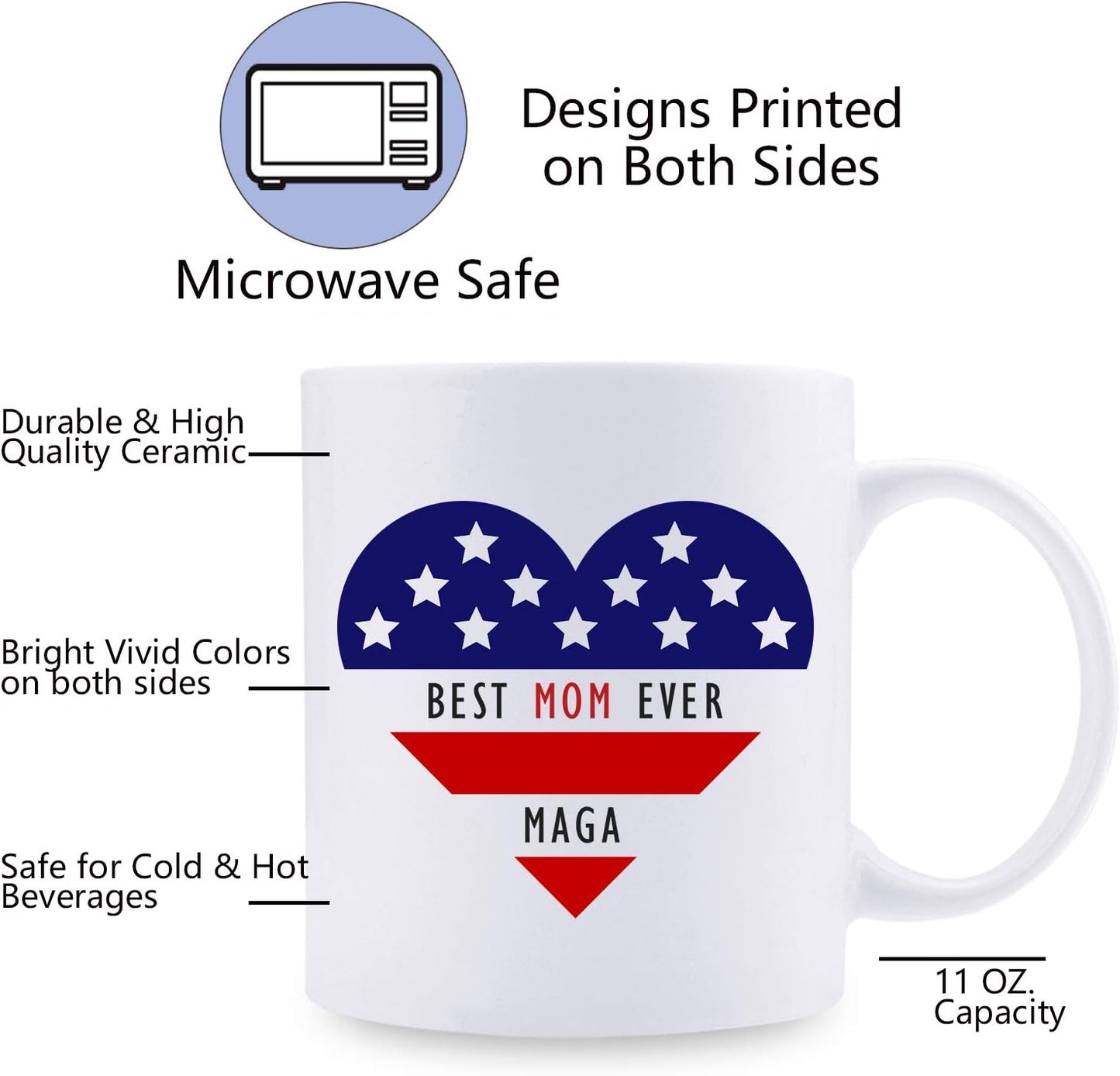 Smartyou Great Mom Mug - Gifts for Mother from Daughter/Son/Husband, Coffee Novelty Prank Gift, 11 Oz