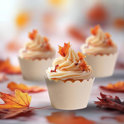 Dress My Cupcake Standard Ivory Beige Cupcake Wrappers, Set of 50