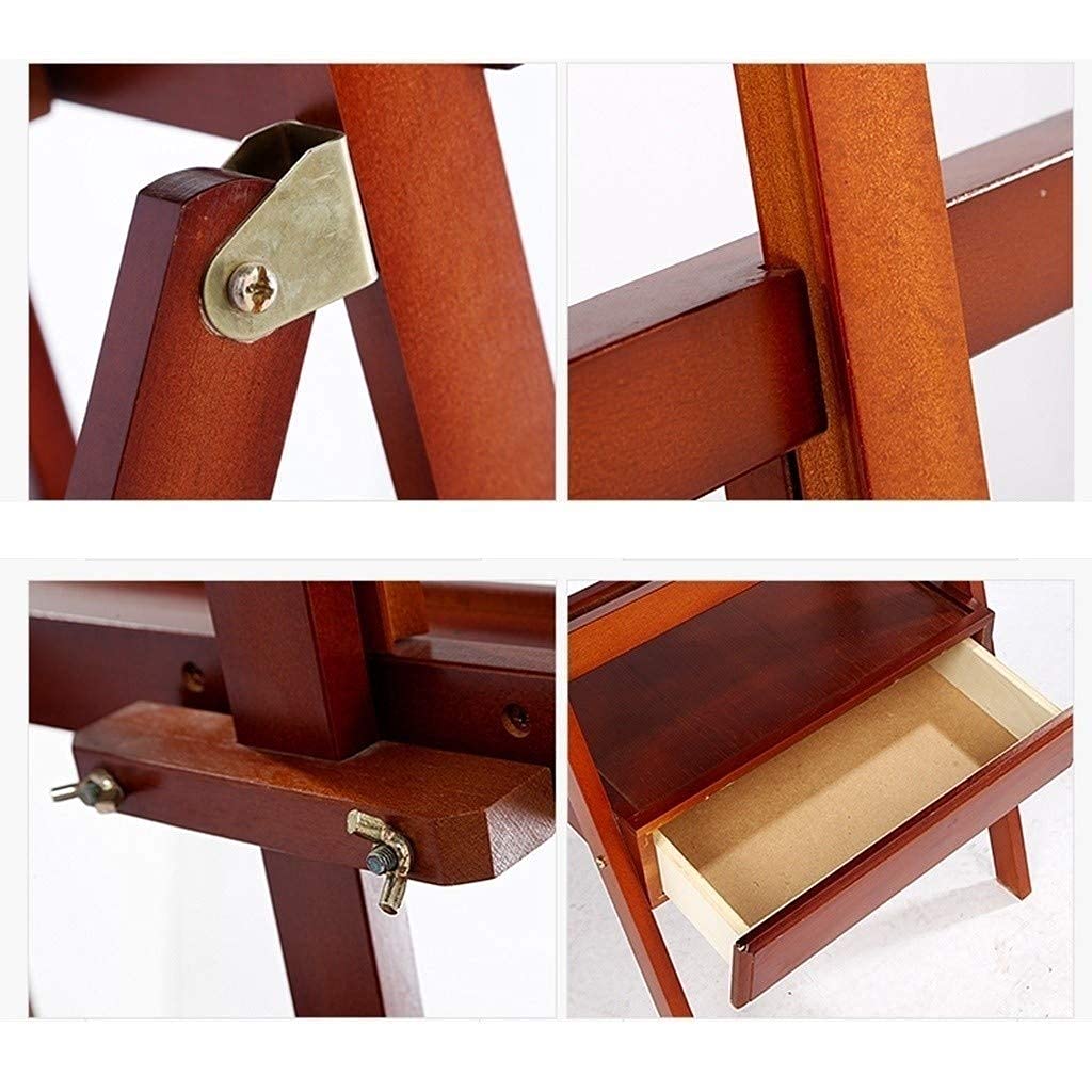 INUUXLG Artist Outdoors Easel Large Storage Drawer Easel H-Frame Beech Wood Easel Multicolor Can Place Canvas Height 100CM B-44 * 43.5 * 153CM