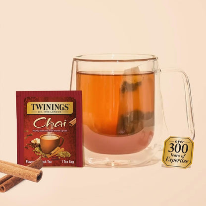 Twinings Chai Black Tea Bag Sampler Assortment, Variety Pack (20 Count) 5 Different Flavours for Tea Lovers: Her, Him, Women, Men, Couples, Family, Friends, Coworkers
