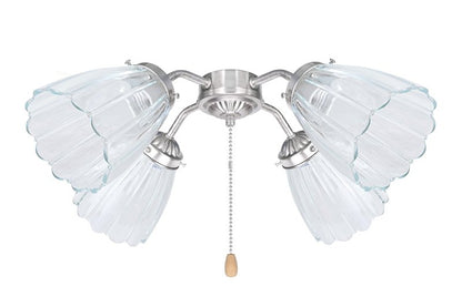 Aspen Creative 23056-4A Contemporary Clear Ceiling Fan Glass Shade.2-1/8"Fitter.Size:3-7/8"D x 4-7/8"H.4Pcs/Pack