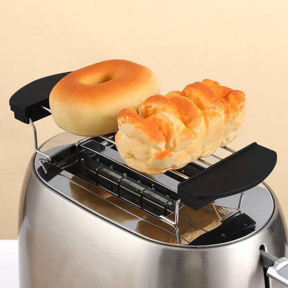 Kichvoe Toaster Warming Rack 2-Pack Stainless Steel Bread Slice Holder Sandwich Rack Universal Toast Machine Accessory Compact 10.23X3.62X0.78In Kitchen Use
