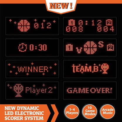 Hall of Games Xtra Long Shot EZ-Fold Premium Arcade Basketball Game with Built-in 4-Ball Storage Rack, Pop Off with The Perfect Basketball Game