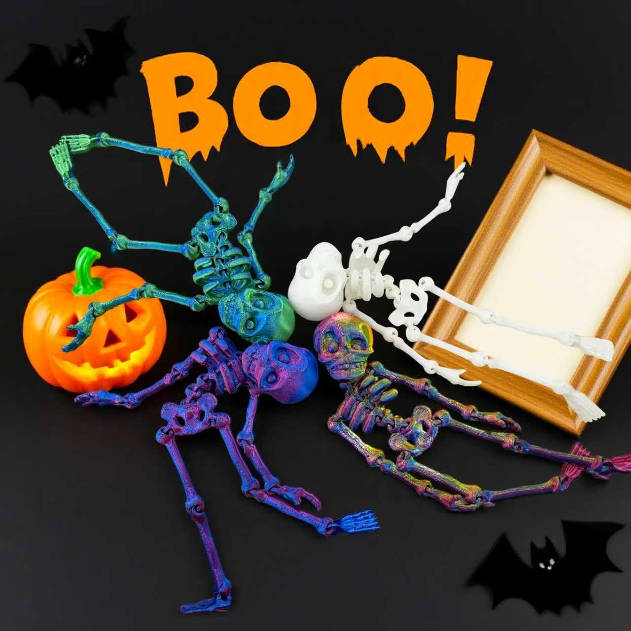 Skeleton Fridge Magnet,Posable Fridge Magnets,Mini Articulated Fridge Magnets – 3D Printed Movable Skeleton Decorations for Christmas, Office, or Locker (6PCS)