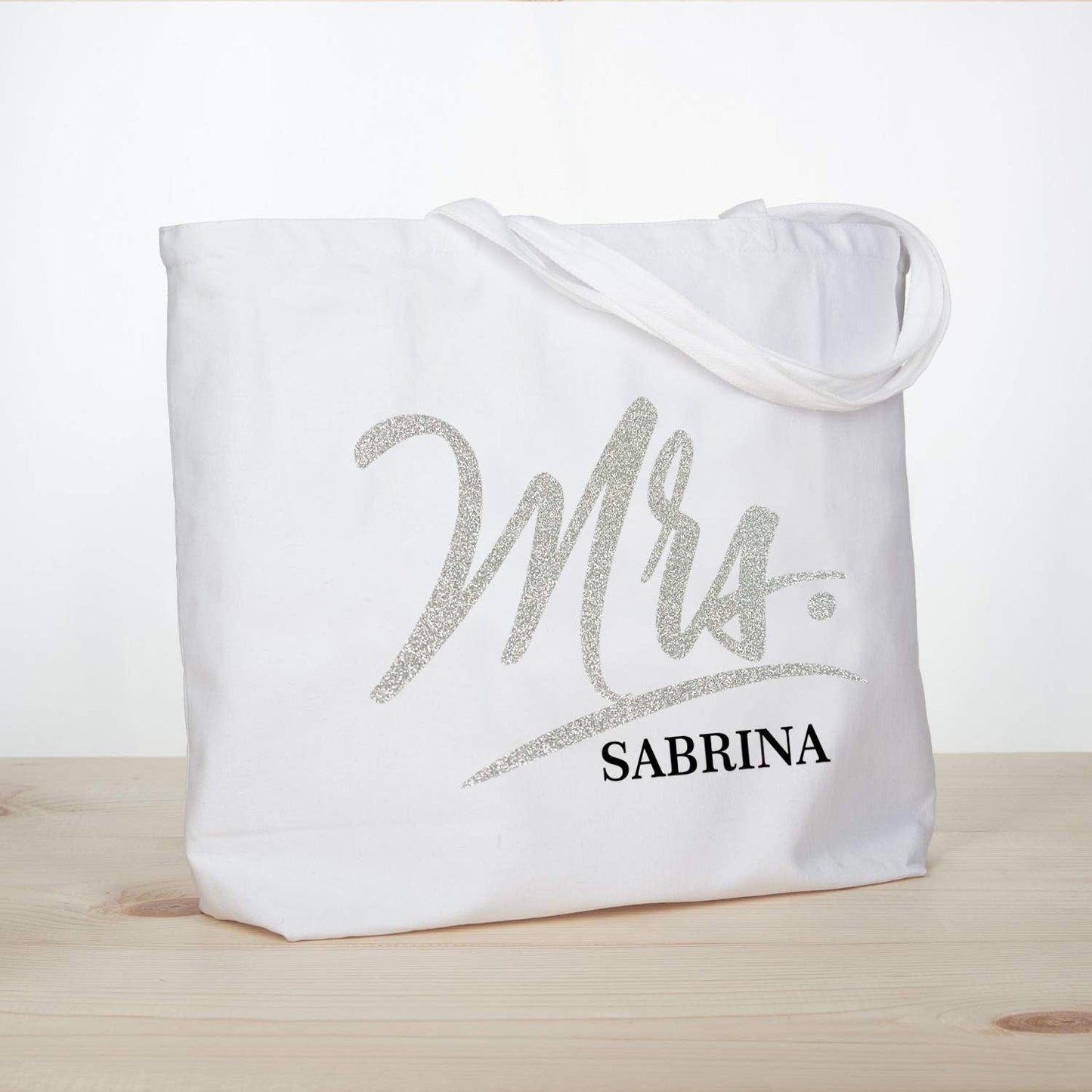 ELEGANTPARK Mrs Bag Personalized Gifts for Wedding Bachelorette Bridal Shower Engagement Party Monogrammed Tote Bags