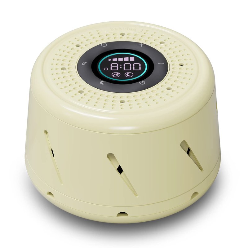 Bestand White Noise Machine with Real Fan Sound, Smart Mode, Timer & LED Display – Portable Sleep Sound Machine for Adults, Babies, Office, Travel & Home (Yellow)