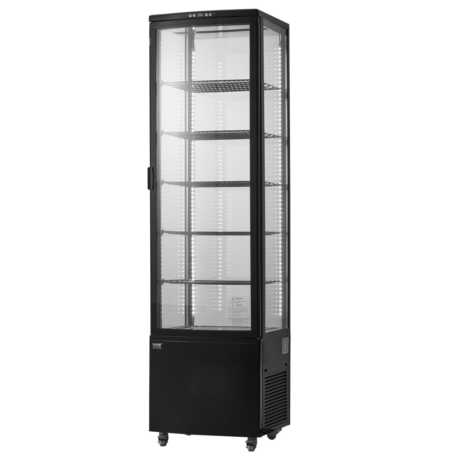 VEVOR Refrigerated Display Case, 9.8 Cu.Ft./278L Large Pastry Display Case, 5-Tier Commercial Display Refrigerator with LED Lighting, TURBO Cooling, Frost-Free Air-Cooling, for Bakery