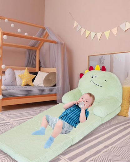 2-in-1 1-3 Toddler Chair Toddler Couch: Kids Chairs Comfy Kids Sofa Fold Out for Girls and Boys Years Old, Green