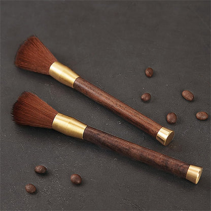 Coffee Grinder Cleaning Brush, Wood Handle & Natural Bristles, Espresso Dusting Tool for Home Kitchen, Brown