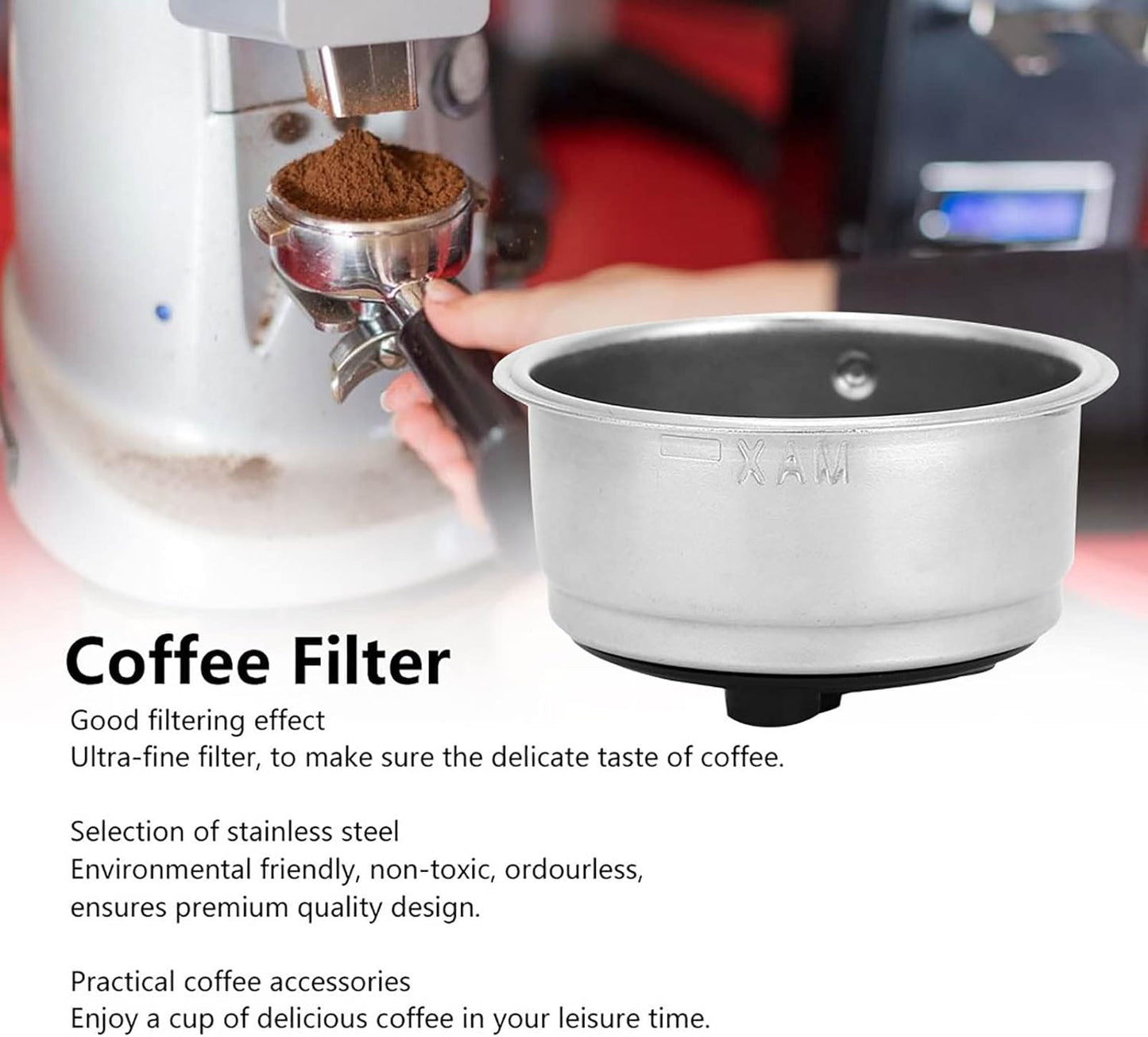 Stainless Steel Coffee Filter, 51mm Cafe Filter Baskets, Strainer Espresso Filters, Pressurized Porous Basket, Reusable