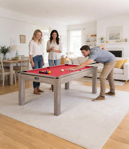 Garvee 7FT Professional Pool Table Set for Adults, Billiard Table Set with Complete Accessories - Rustic Grey Game Table with Black Cloth,Ideal for Home Game Room & Parties