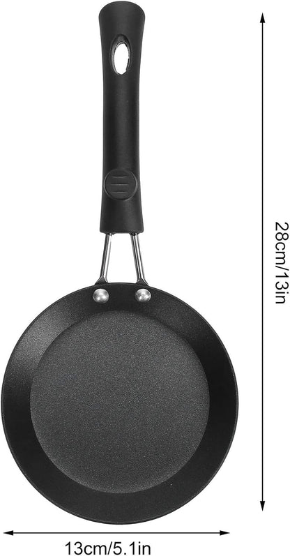 5 Inch Small Frying Pan, Mini Nonstick Durable Skillet, Refined Iron Omelet Pan for Kitchen and Outdoor Cooking