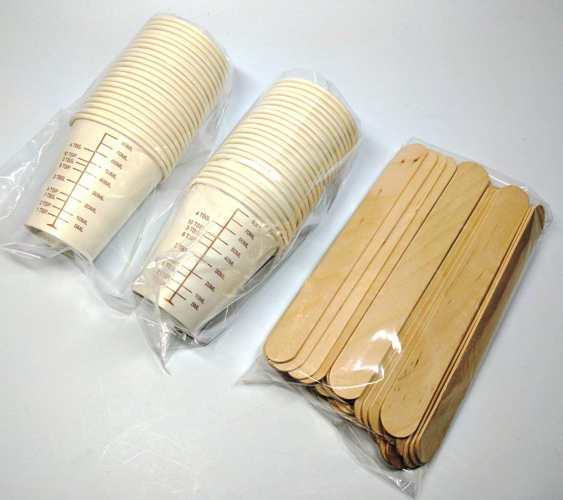 NSI Small Batch Mixing Kit: 50 Graduated Cups and 50 Sticks for Paint, Resin, Epoxy