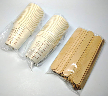 NSI Small Batch Mixing Kit: 50 Graduated Cups and 50 Sticks for Paint, Resin, Epoxy