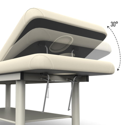 Heavy Duty Professional Stationary Massage Bed Wide Stationary Massage Table with Backrest for Treatment Table Physical Therapy Table Spa Facial Bed, Metal Frame PU Leather (Integral Structure)
