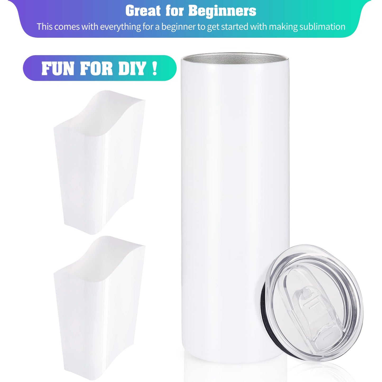 YOUKE OLA 10 Pack Sublimation Tumblers Bulk 30oz - Blanks Straight Skinny Tumbler White Stainless Steel Insulated Sublimation Tumblers Polymer Coating for Heat Transfer with Straws, Lids