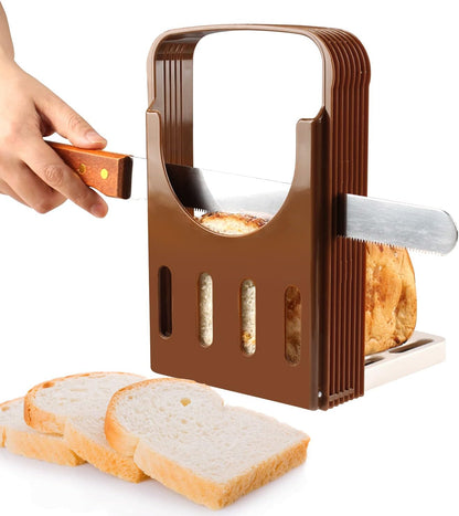 Zerodis Bread Slicer, Foldable Kitchen Tools with 4 Thickness for Homemade Bread