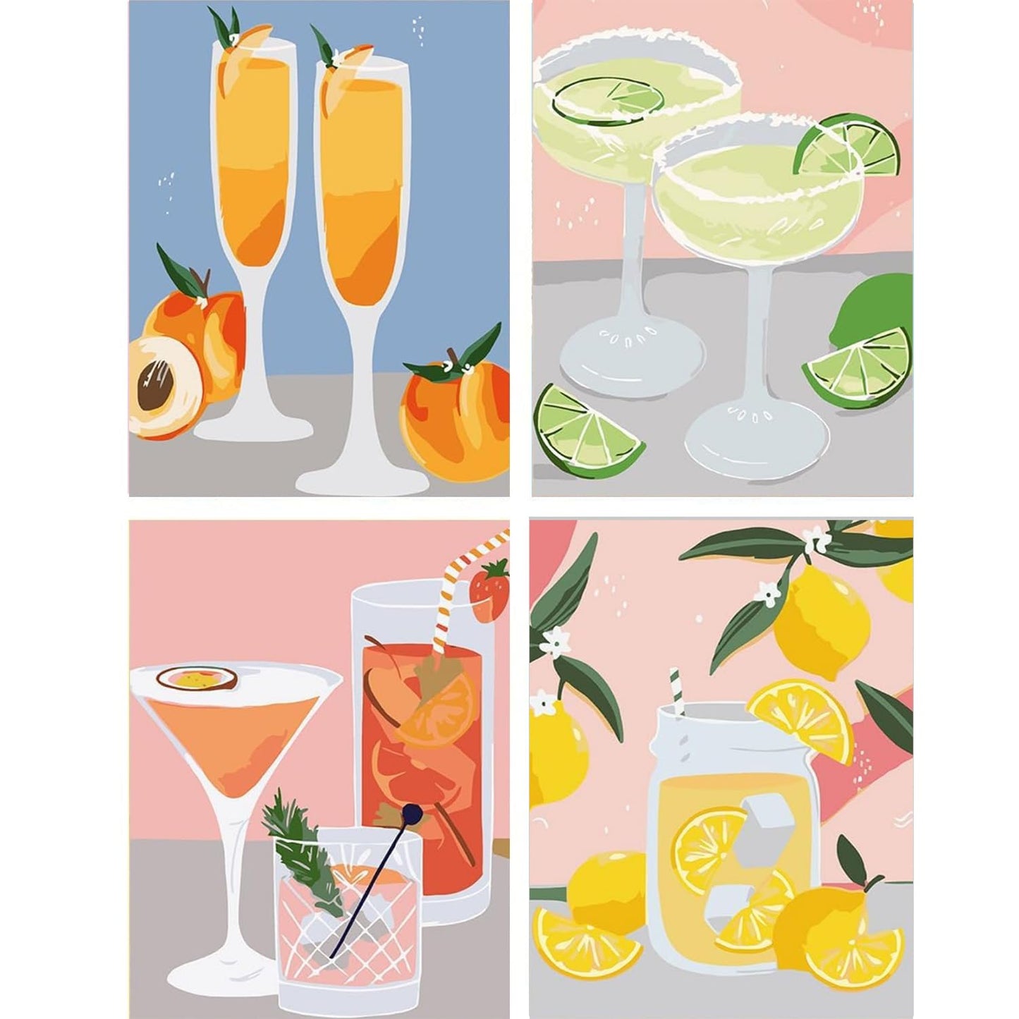 eimivrc 4 Pcs Diamond Painting Kits for Adults-Diamond Art Kits for Adults,DIY Painting for Adult Full Drill Diamond Painting Kits for Home Wall Decor(10x13.8 inch)