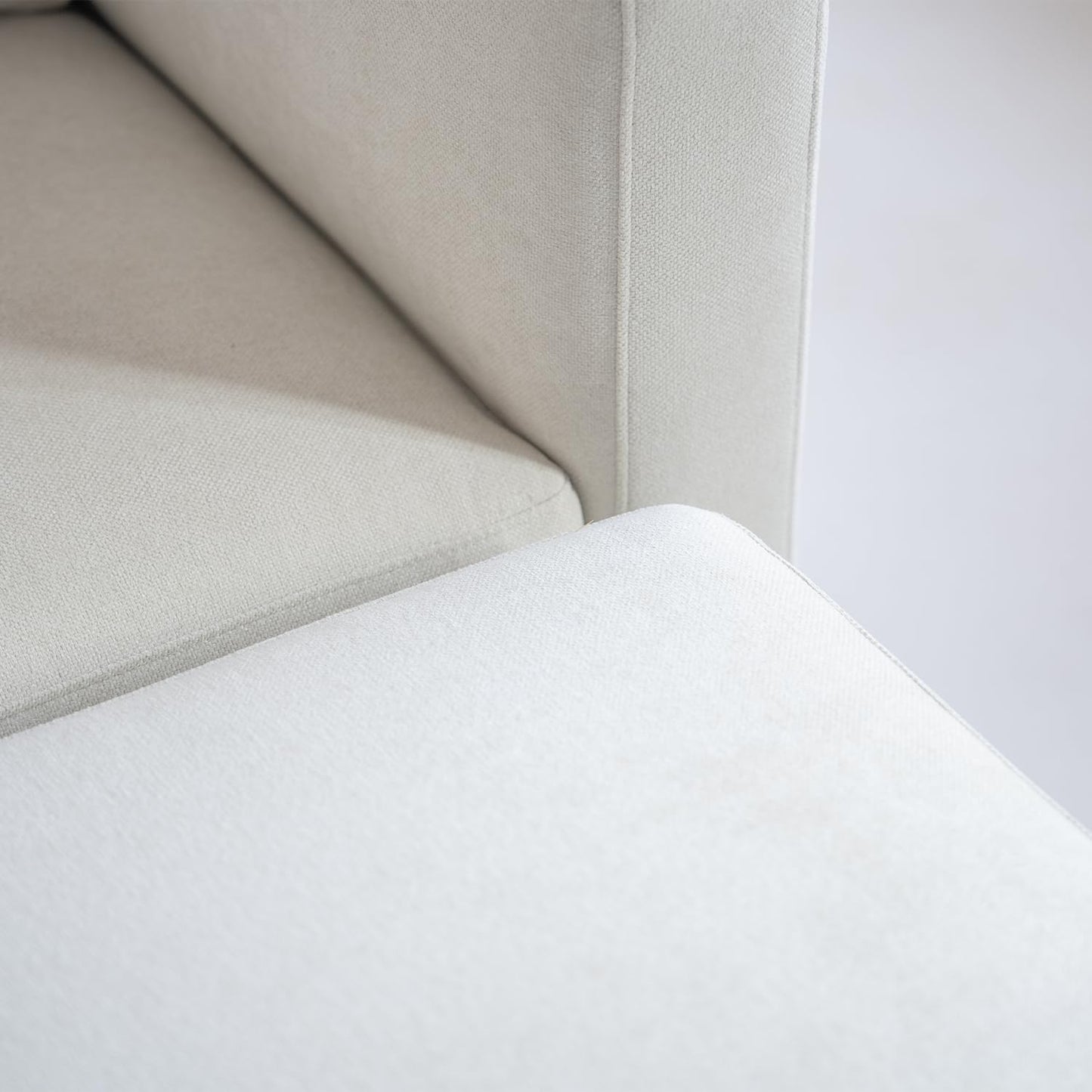 Acanva Luxury L-Shaped Upholstery Convertible Modular Sectional Sofa, Contemporary Reversible Couch with Chaise Lounge for Living Room, Apartment, Linen-Like Cream