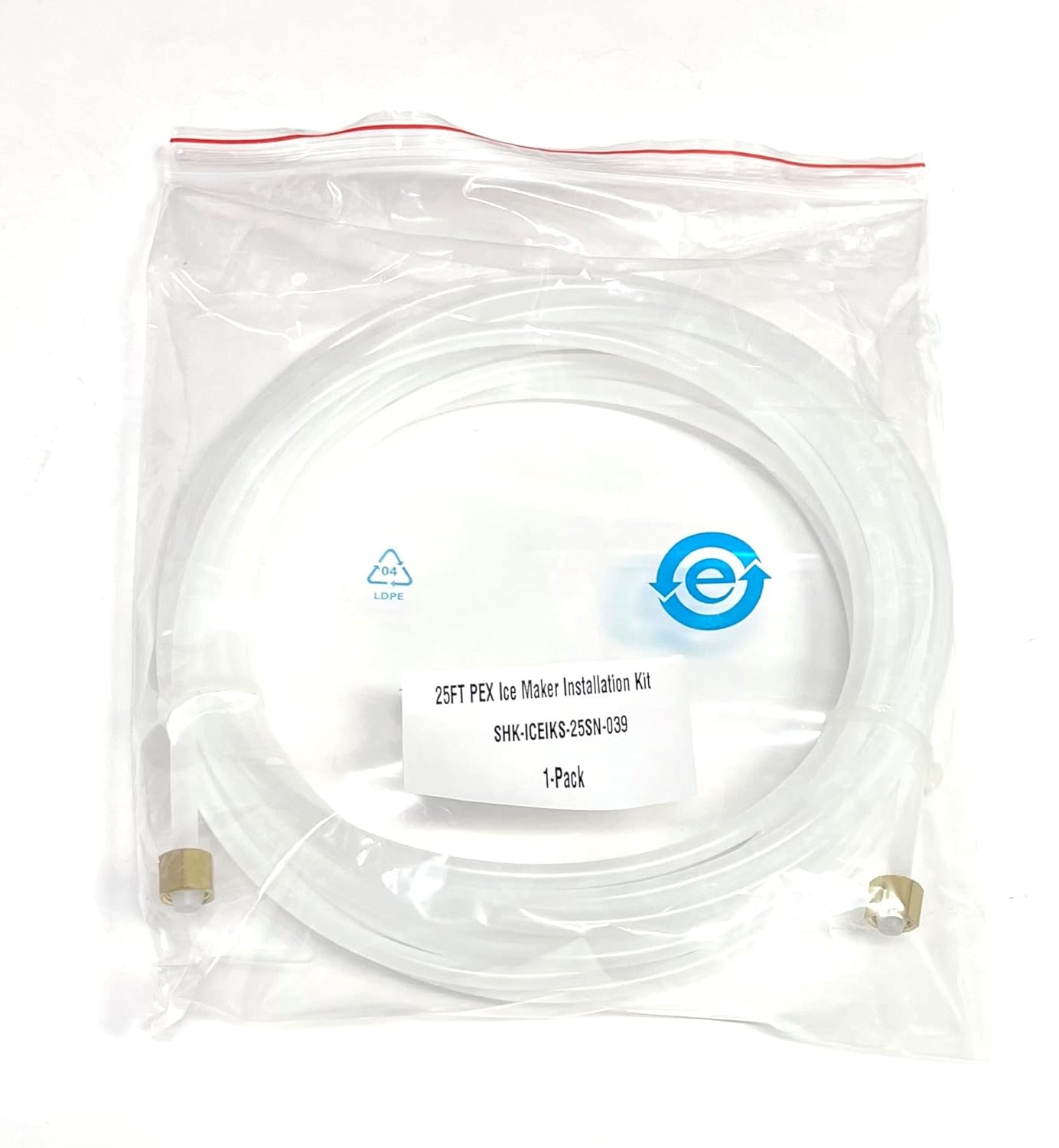 25FT Premium PEX Tubing Ice Maker Water Connector, 1/4" Comp by 1/4" Comp Fitting