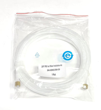 25FT Premium PEX Tubing Ice Maker Water Connector, 1/4" Comp by 1/4" Comp Fitting