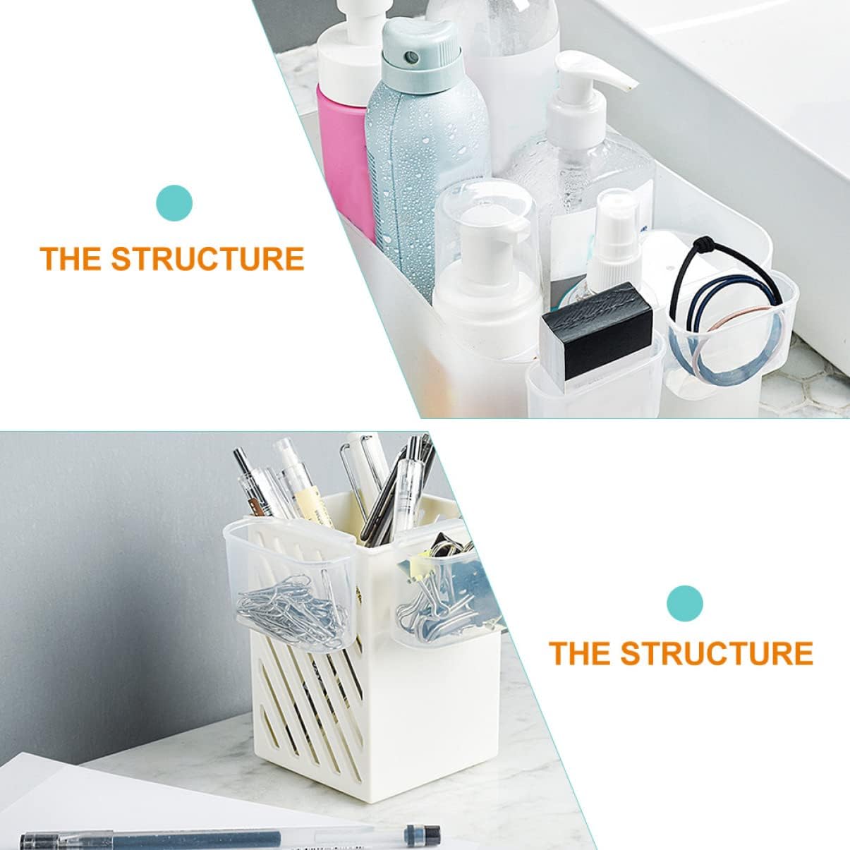 Cabilock Shelf Bracket Desktop Stand, 4pcs Mini Fridge Organizer, Clear Plastic for Fridge Side Door Holder