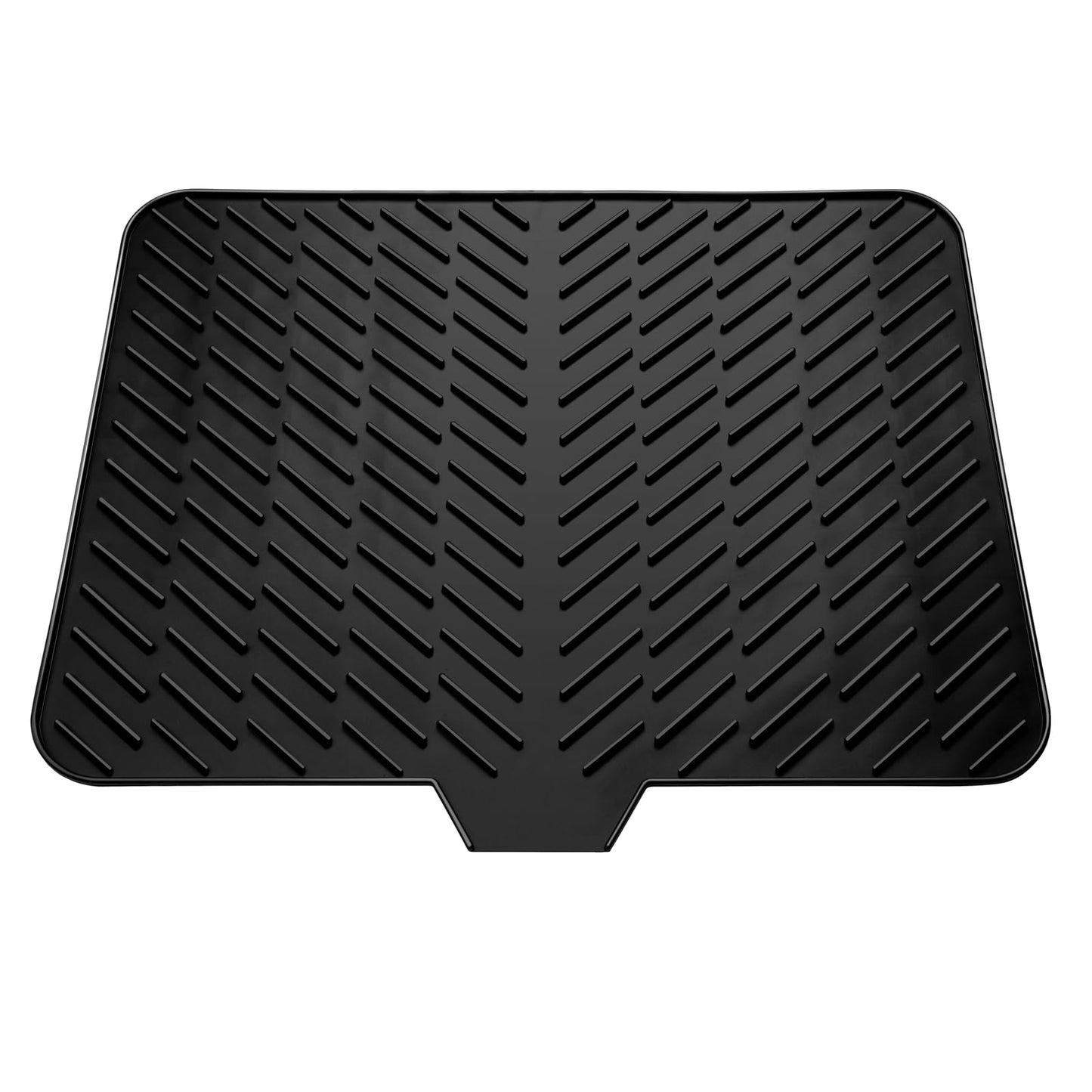 LKYLIVE Silicone Drying Mat, 23"X17" With Built-in Drain Lip,Heat-Resistant,Eco-friendly,Hygienic Drying Pad,Leak-Proof and Non-Slip,Silicone Dish Drying Mat for Kitchen Counter or Sink（Black 23X17）