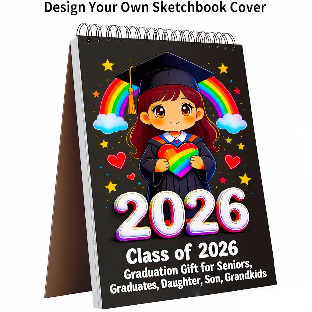 Soucolor 9" x 12" Sketch Book, 100 Sheets Top Spiral Bound Sketchbook with Acid-Free 68lb/100gsm Thick Drawing Paper, Art Sketch Pad for Kids, Adults & Artist, Professional Art Supplies for Beginners