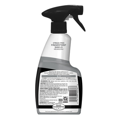 Weiman Stainless Steel Cleaner & Polish, 2 Pack, Anti Fingerprint Spray Stainless Steel Cloth, Water Spots & Grease, No Streaks or Residue, Safe for Metal Polish, Chrome, Appliances, Sinks & Grills