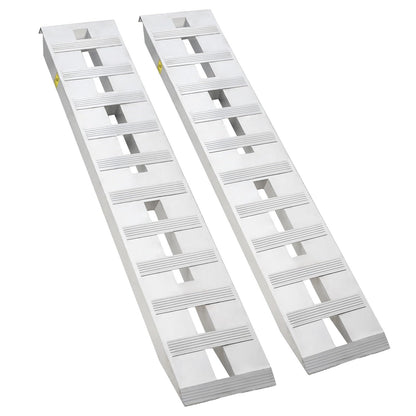 GarveeTech 6000 LBS Capacity Heavy Duty Aluminum Ramps Ultimate Safety Top Hook & Non-Slip Rungs, Tip-Proof Design Commercial Grade Loading Ramps for Trucks, Tractors, ATV/UTV, Lawn Equipment