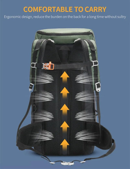 AODFDSJH 50L Outdoor Sports Mountaineering Backpack Waterproof Hiking Camping Climbing Rucksack Travel Trekking