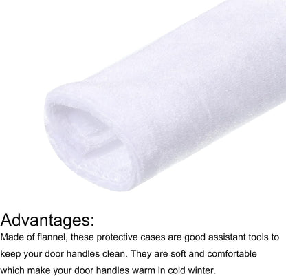 MECCANIXITY Door Handle Cover Pack of 4, 15.7x4.7 Inch, White, Keep Appliances Clean for Refrigerator, Dishwasher,