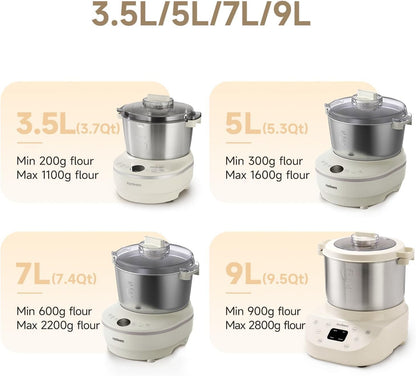 Joydeem Electric Dough Maker, 9.5Qt with Winter & Summer Fermentation, Dual Functions (MIX for Dough/Kneading, BLEND for Filling) - Ideal for Bread, Pizza, Roti, Dumplings, Sourdough, HMJ-A901
