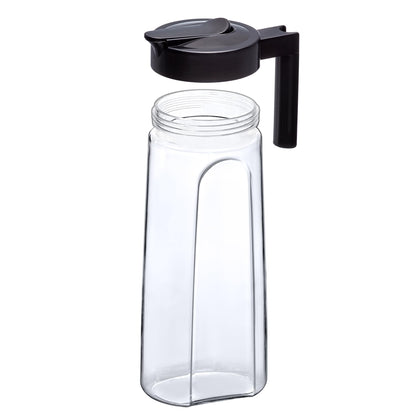 Amazing Abby - Slim - Tritan Pitcher (64 oz), Unbreakable Plastic Water Pitcher with Lid, BPA-Free, Heat-Resistant, Dishwasher-Safe, Great for Both Iced and Hot Drinks, Indoors and Outdoors, Black