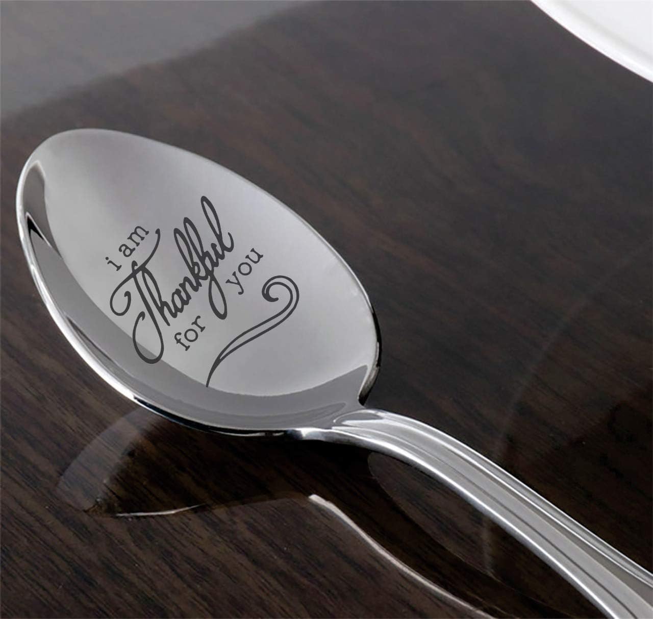 Personalized Hand Stamped Teaspoon Gift - I am Thankful for You, Inspirational Saying, Thanksgiving Gift