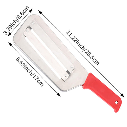 Cabbage Chopper Shredder, 2 Pack Cabbage Cutter Knife Kitchen Slicer Sauerkraut Cutter Coleslaw Grater, Sharp Stainless Steel Blades, Black & Red Handle