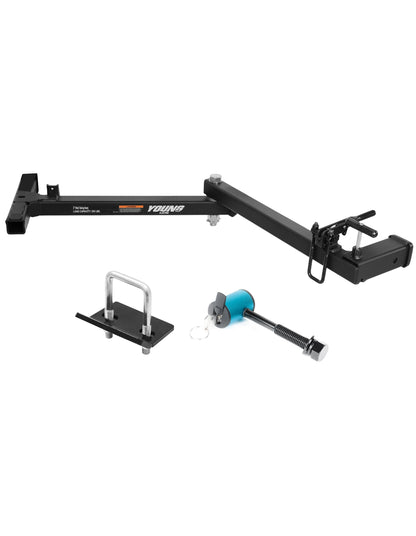 Young 250LBS Swing Away Hitch for Bike Rack and Cargo Carrier Basket, Black