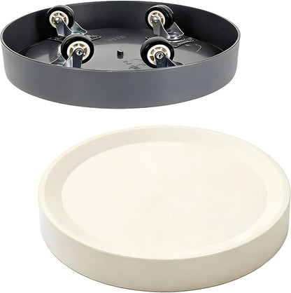 12.4" Wheels,2Pack Ornaments(12.4 inch) Plant Caddy with Hidden Gray+Light Gray Round Heavy Duty Rolling Plant