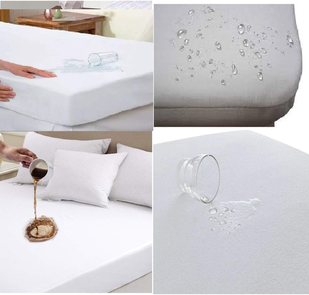 16 Inch Rajlinen Premium Queen Mattress Protector, Waterproof Cooling Fitted Sheet, Fits Up to Deep Pocket, Soft