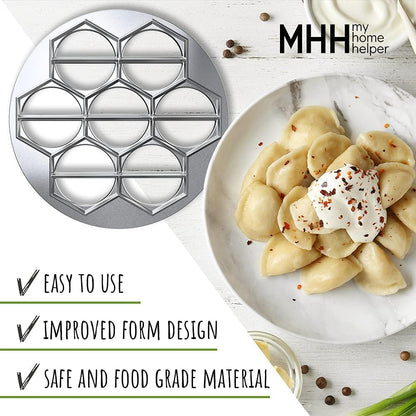 Vareniki & Pierogi Maker – Heavy-Duty 14-Slot Mold Press for Homemade Dumplings, Pierogi, Pastries, Samosas, Turnovers & More – Multi-Kitchen Tool for Global Recipes NEW