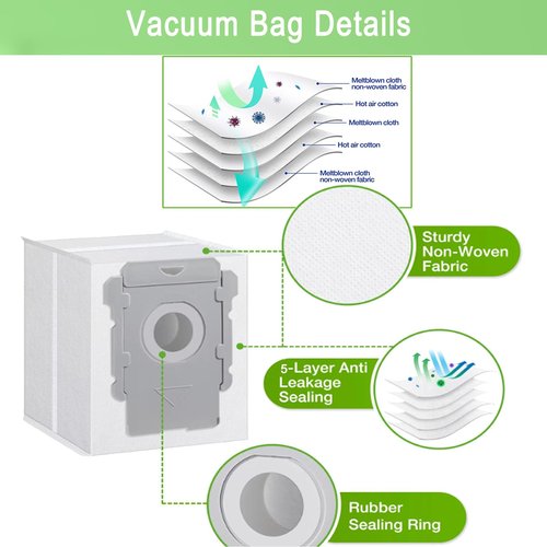 18 Pack Vacuum Bags Compatible with iRobot Roomba i7 i7+ i3 i3+ i8 i8+ j5+ i5+ i4 i4+ i1+ i6 i6+ j5+ j7 j7+ s9 s9 Plus Bags Automatic Dirt Disposal Bags
