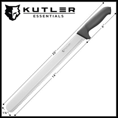 KUTLER Professional 14-Inch Bread Knife and Cake Slicer with Serrated Edge - Ultra-Sharp Stainless Steel Cutlery