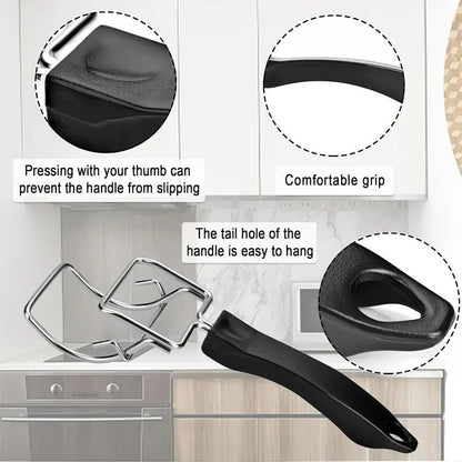 (2-PCs) Air Fryer Convection Toaster Oven Tray Extractor, Grills Clip, Scald Resistant Handle Tool, Durable Oven Tray