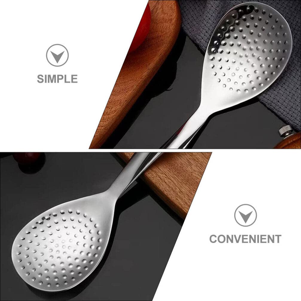 Kichvoe Stainless Steel Rice Spoon Set 2Pcs Rice Paddle Scooper for Cooking and Serving Kitchen Utensils Easy to Clean 8.07In Length